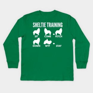 Shetland Sheepdog Training Sheltie Dog Tricks Kids Long Sleeve T-Shirt